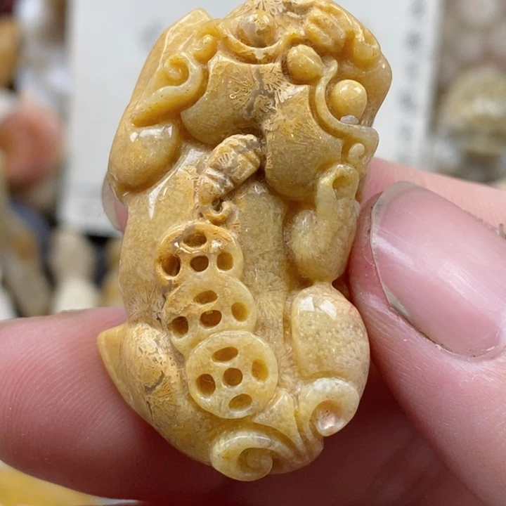 颈饰未镶嵌硅化珊瑚（珊瑚玉）