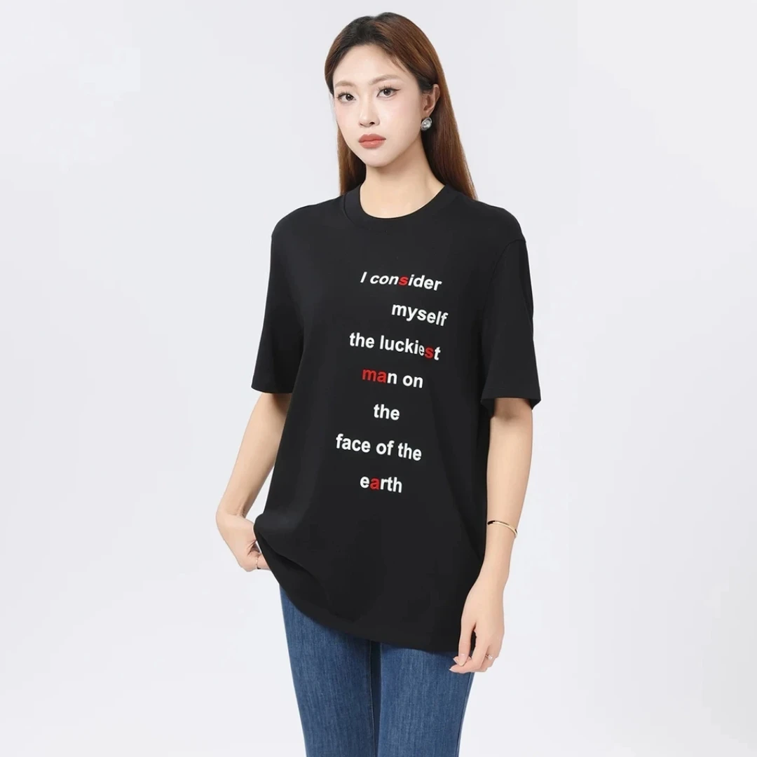 AMASS/阿玛施经典百搭休闲时尚字母T恤5300709