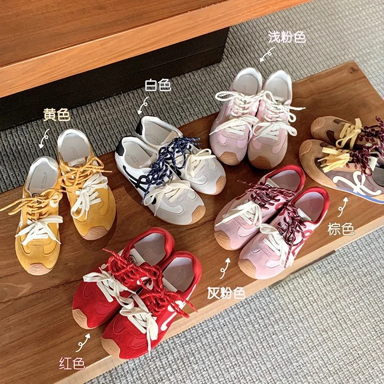 【朱朱】丑萌厚底运动休闲女2025新款春季百搭小众系带德训鞋