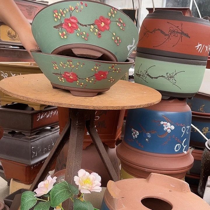 绿斗盆点菜中号一对花盆紫砂花盆