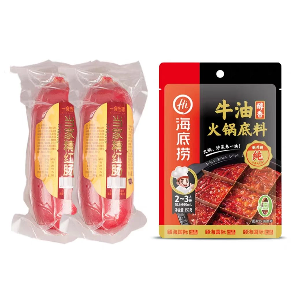 一食当家精红肠300g*2根上海特产风味香肠猪肉熟食肉大红肠