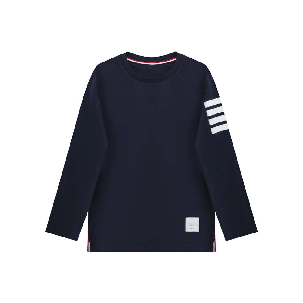 TB【官方正品】汤姆布郎/THOM侧边四杠宽松圆领上衣纯棉休闲长袖t恤
