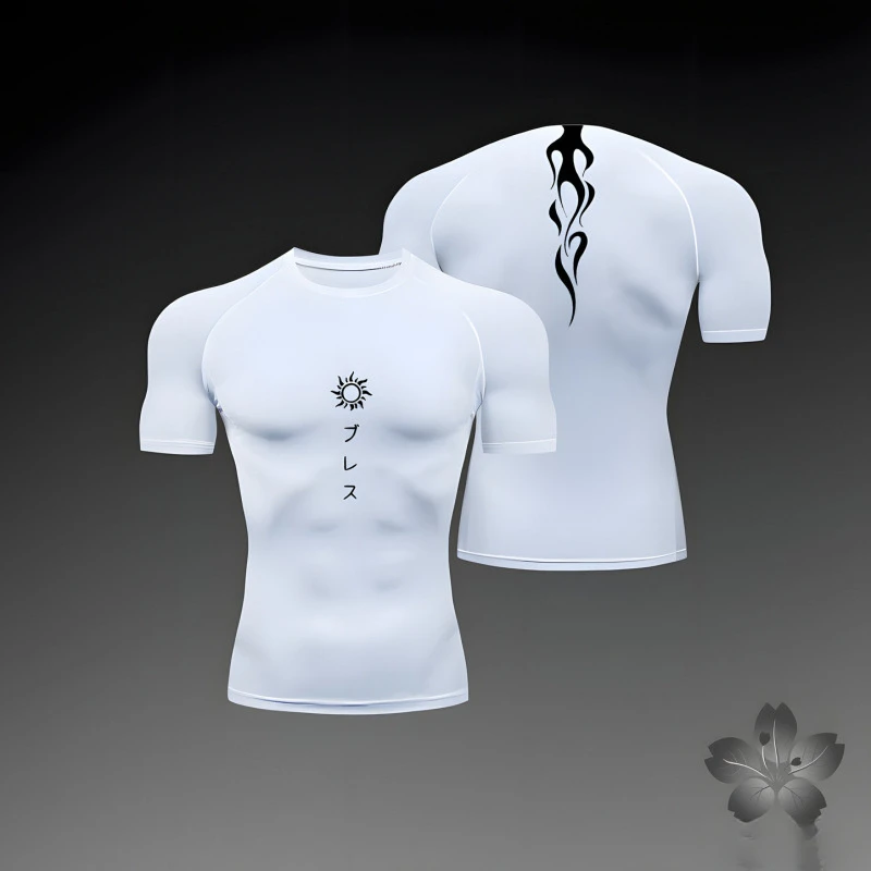 2025新款夏男健身短袖紧身收腹运动塑身透气速干肌肉训练短袖T恤