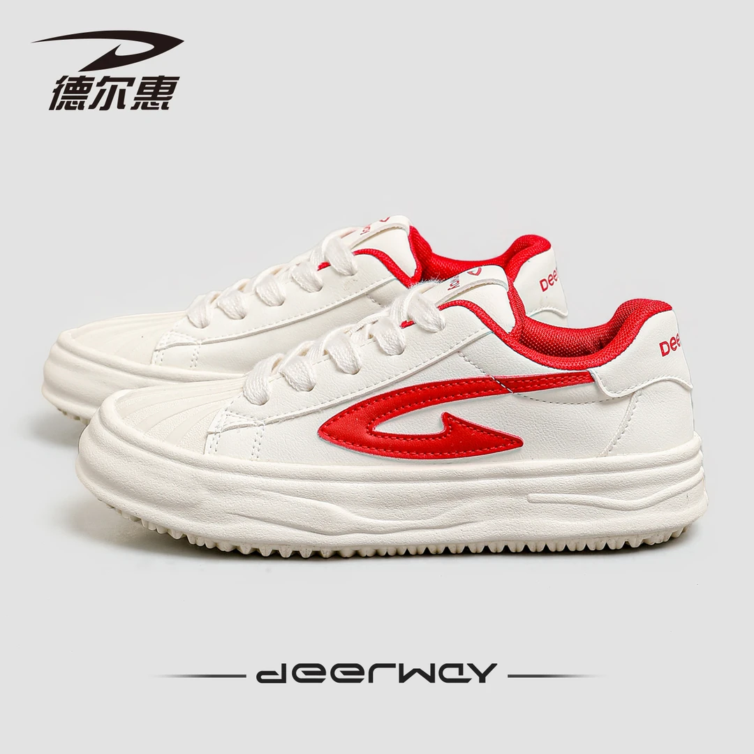 德尔惠夏季2025新款流行鞋子透气百搭日常厚底增高休闲板鞋小白鞋