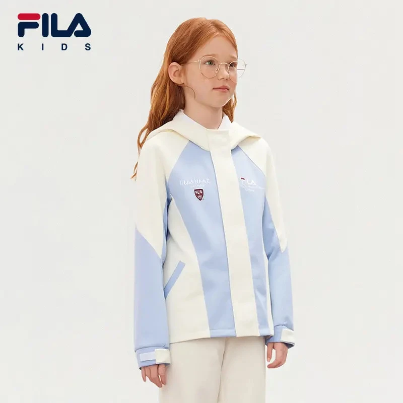 FILA斐乐童装女大童外套秋季新款运动时尚休闲梭织外套K12G534704