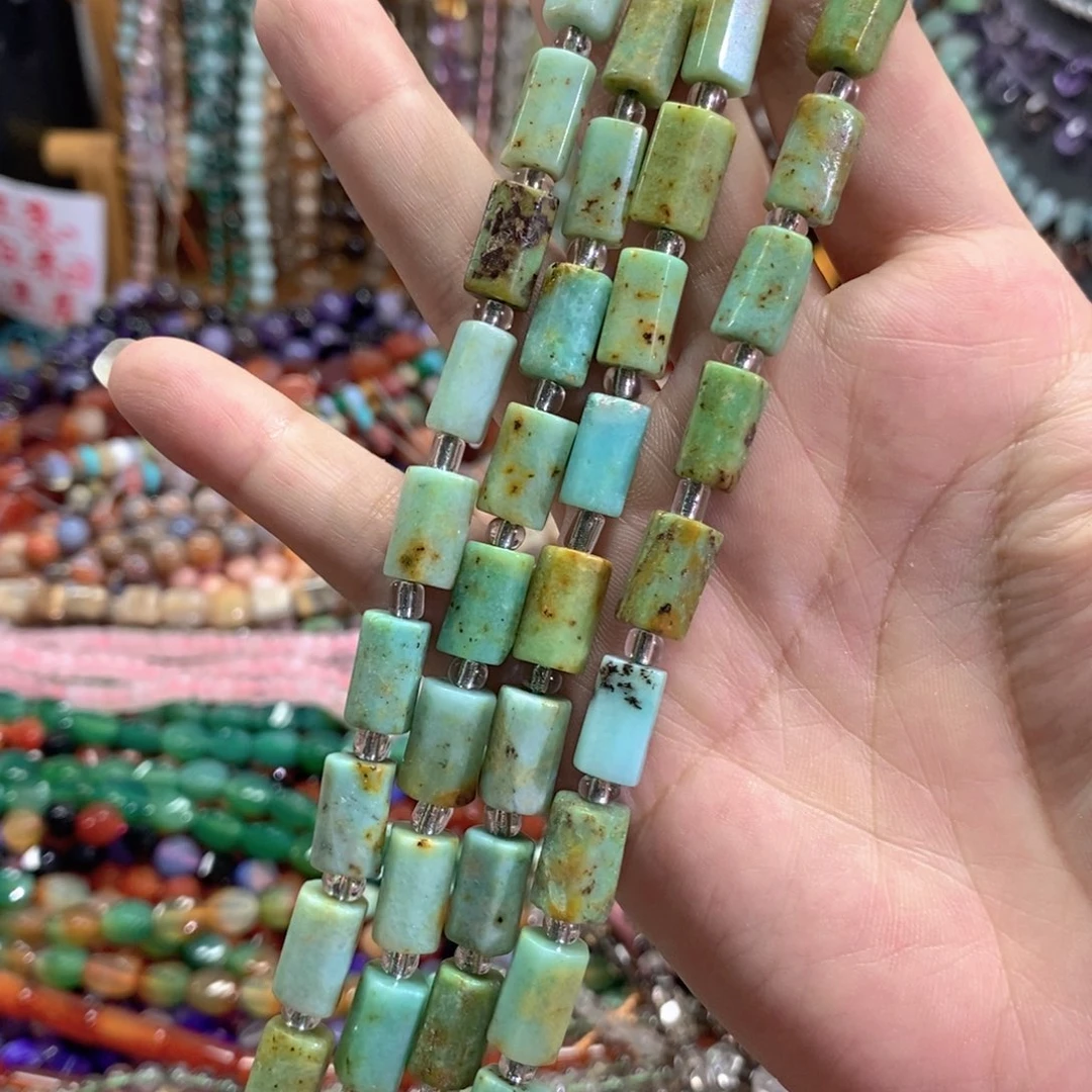 未镶嵌玛瑙/玉髓珠宝半成品澳洲玉柱子一条卡8*12mm