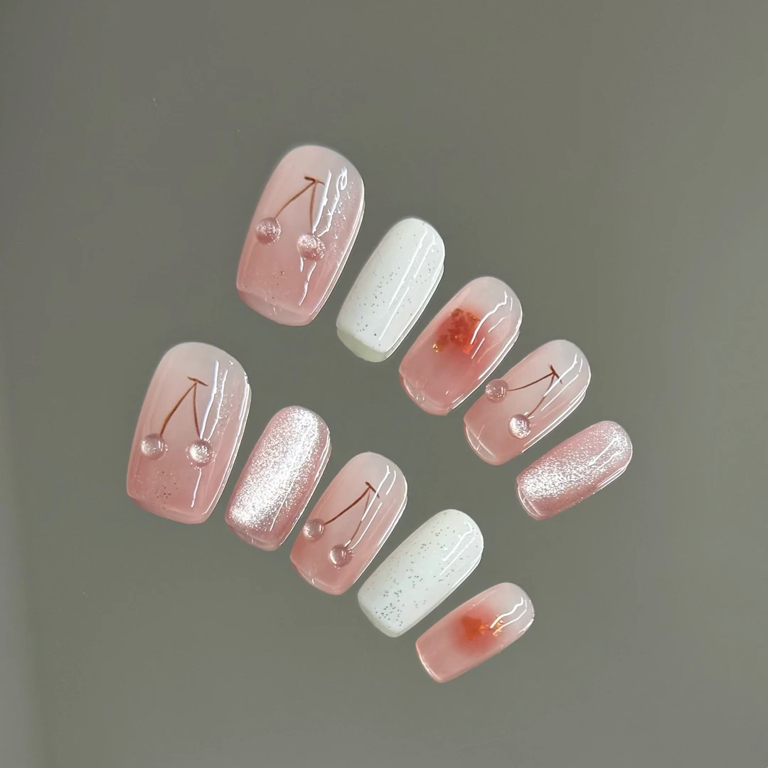 高级感甜美可爱日常显白可拆卸新款美甲穿戴甲片