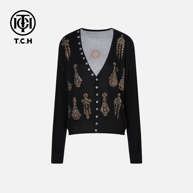 TCH私服烫钻工艺新时尚淑女百搭新潮流套装女T75C07E1063轻奢tch