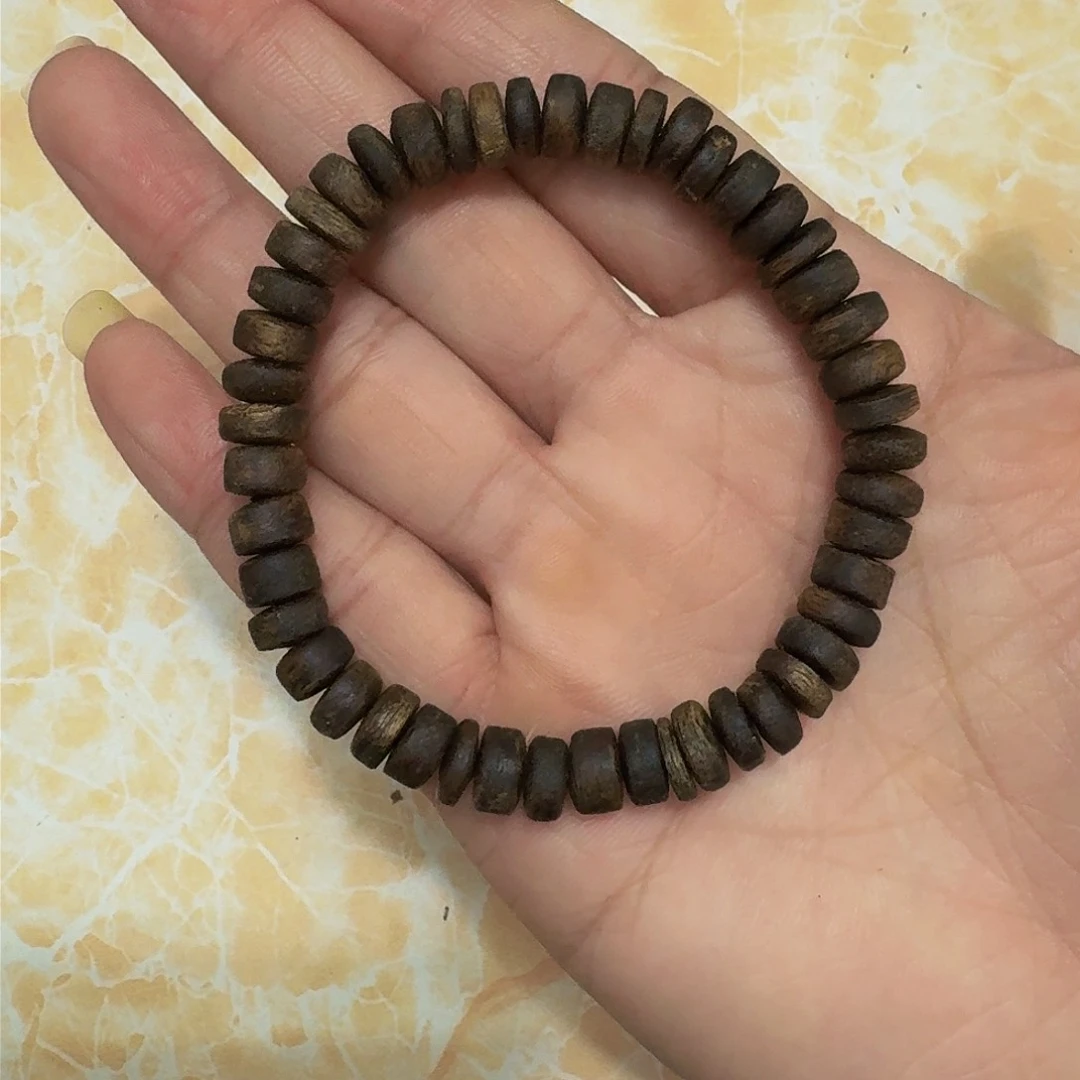 沉香手串嫒*儿绿棋随形算盘珠手串0.8/7.5