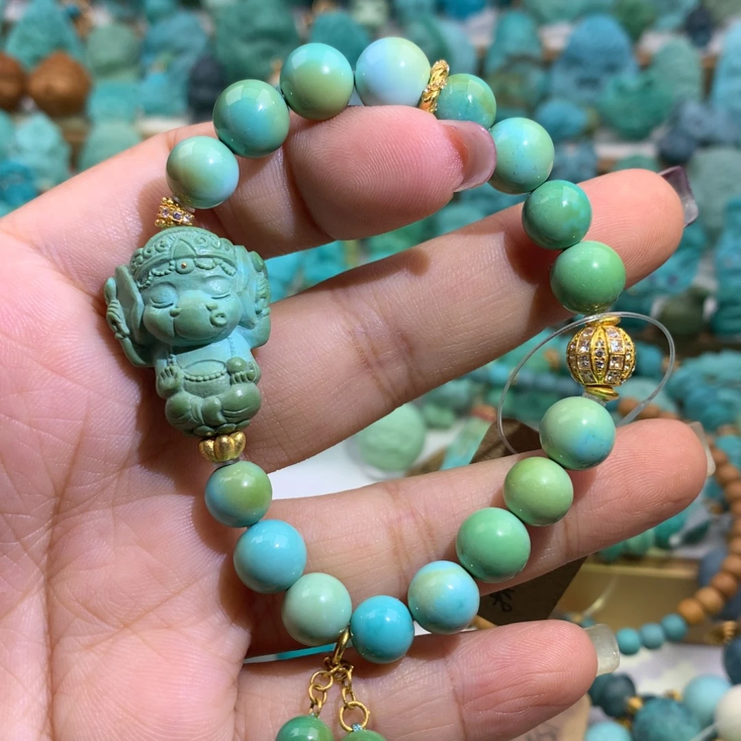 绿松石18K金镶嵌手链