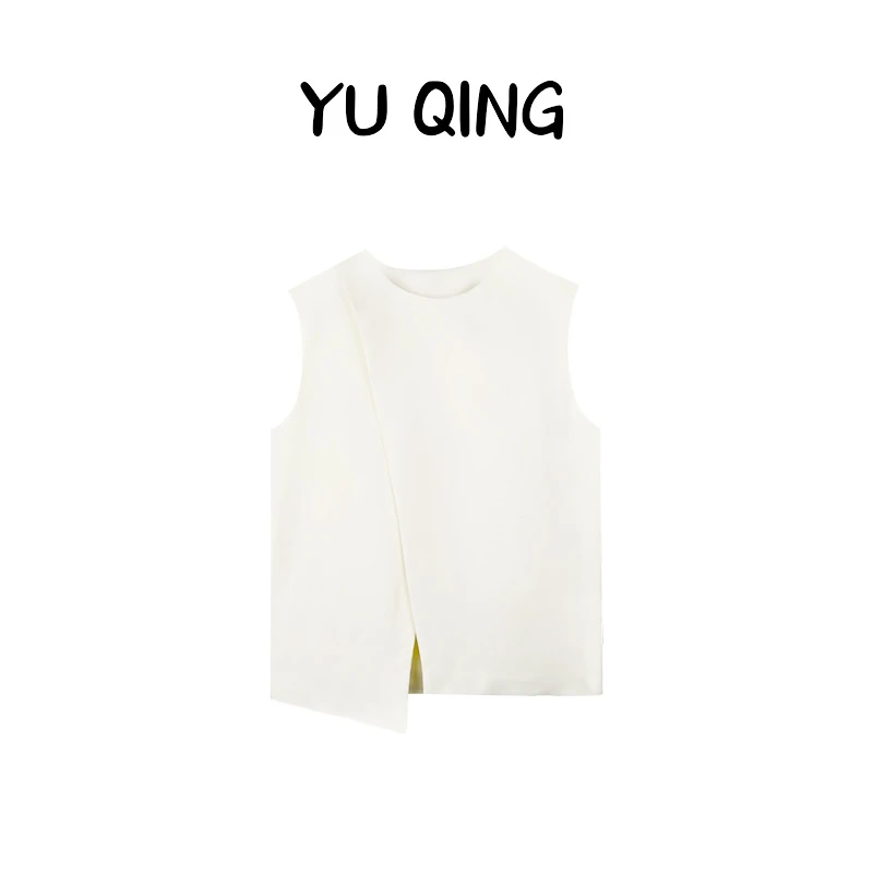 WYQ-夏季新款小众设计不规则轮廓小衫上衣女