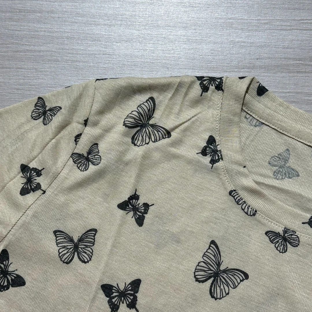 【蝴蝶长袖】韩版印花显瘦宽松t恤