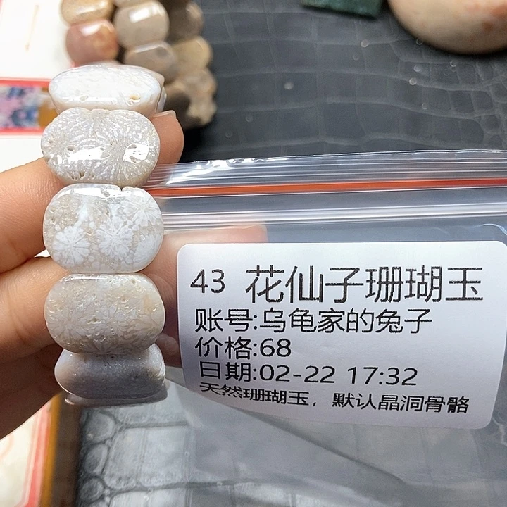 硅化珊瑚（珊瑚玉）手镯未镶嵌乌****子43