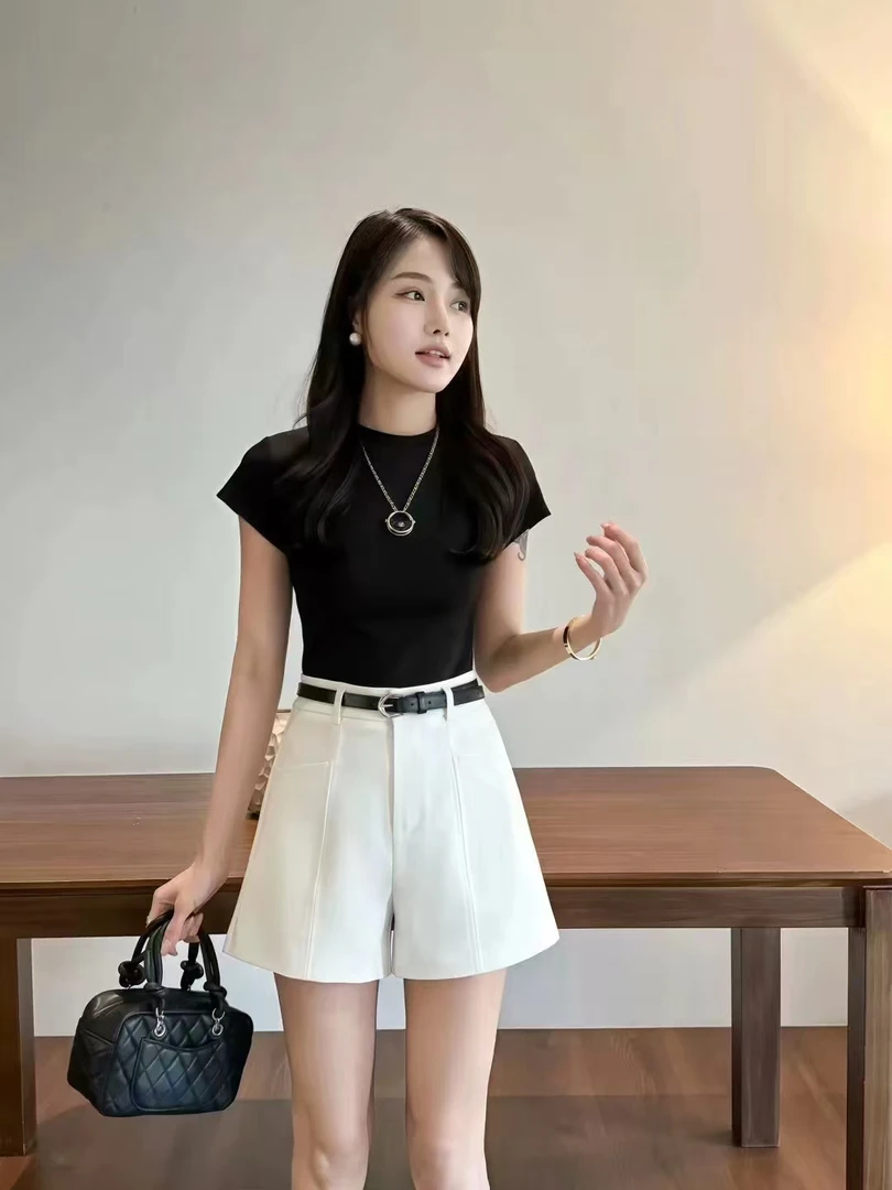 9332夏季新款轻奢高级感盐系穿搭休闲短裤