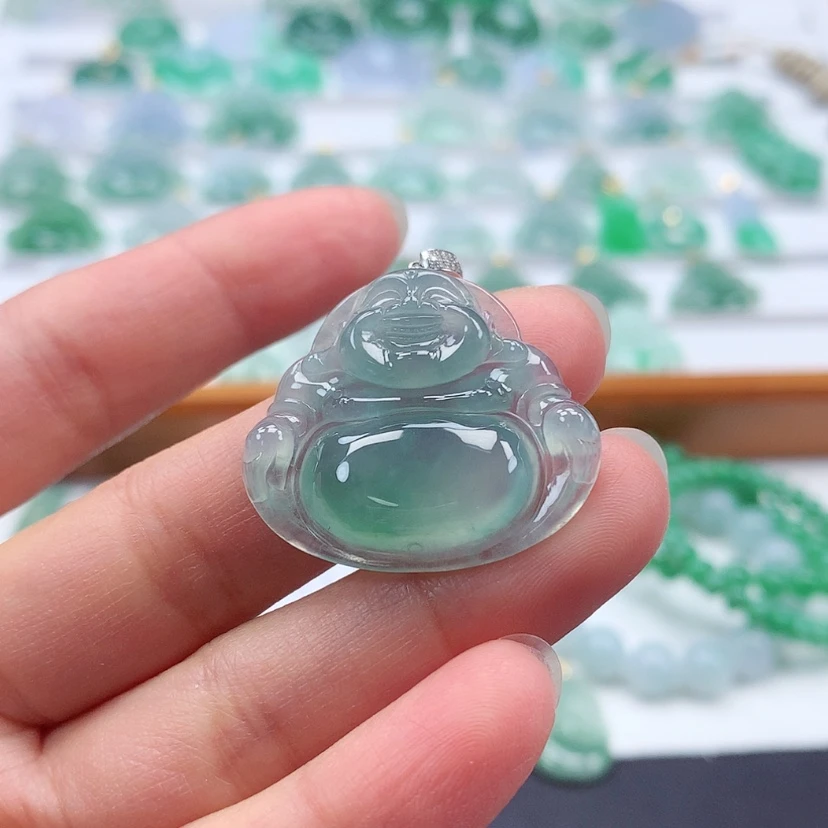 【闪购商品】翡翠吊坠(赠链)18K金镶嵌