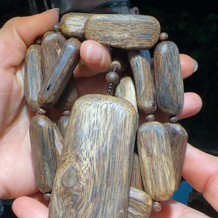 沉香手串油叶子链子72克