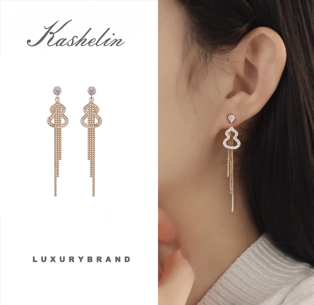 OF 法【高定】INDX设计师款葫芦流苏耳钉~9221