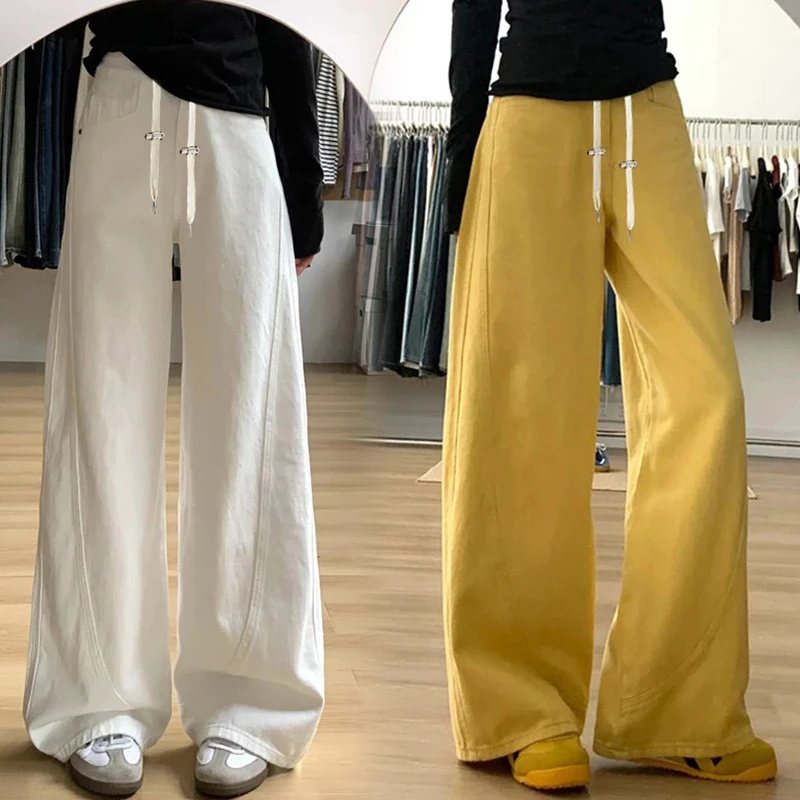 孕妇牛仔裤春秋款托腹时尚孕期阔腿裤孕妇裤子女2025新款网红爆款