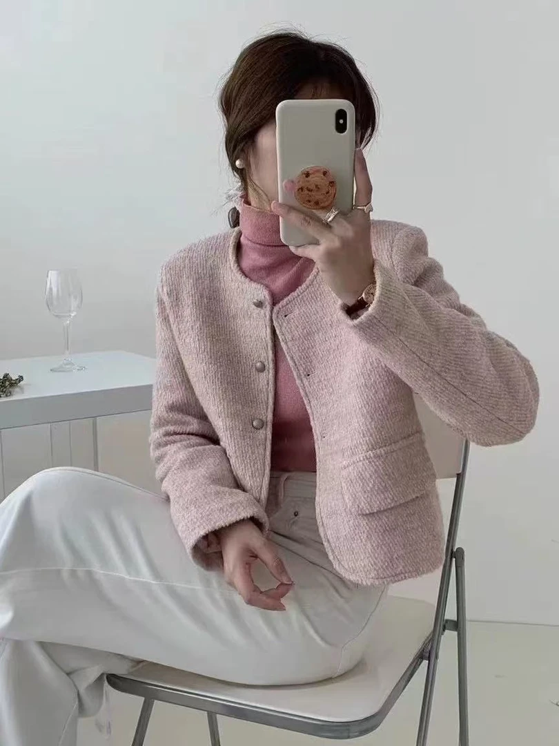 【流光晚宴】韩版设计感宽松小众法式百搭秋冬气质夹棉外套