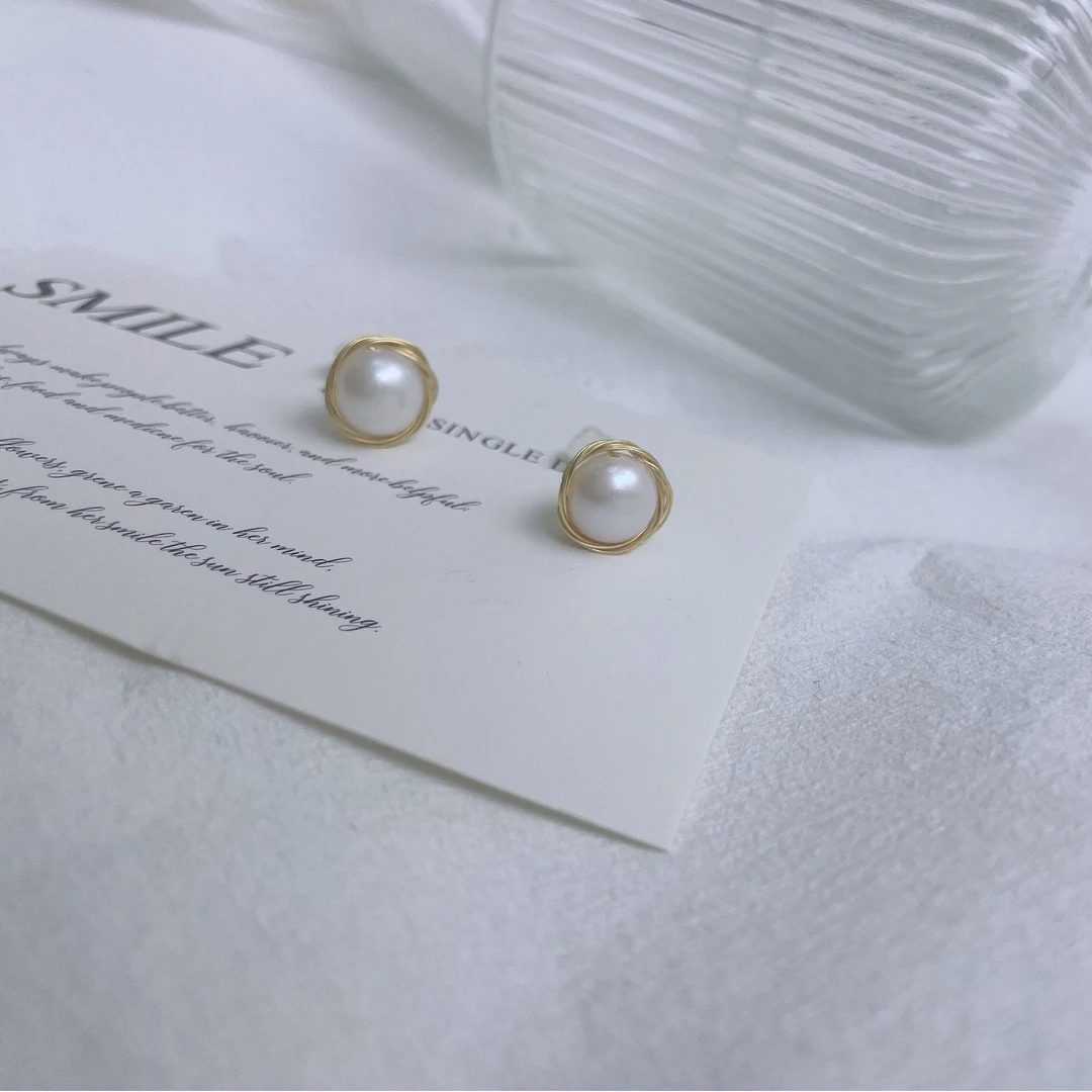 天然淡水珍珠A76#时尚简约耳钉