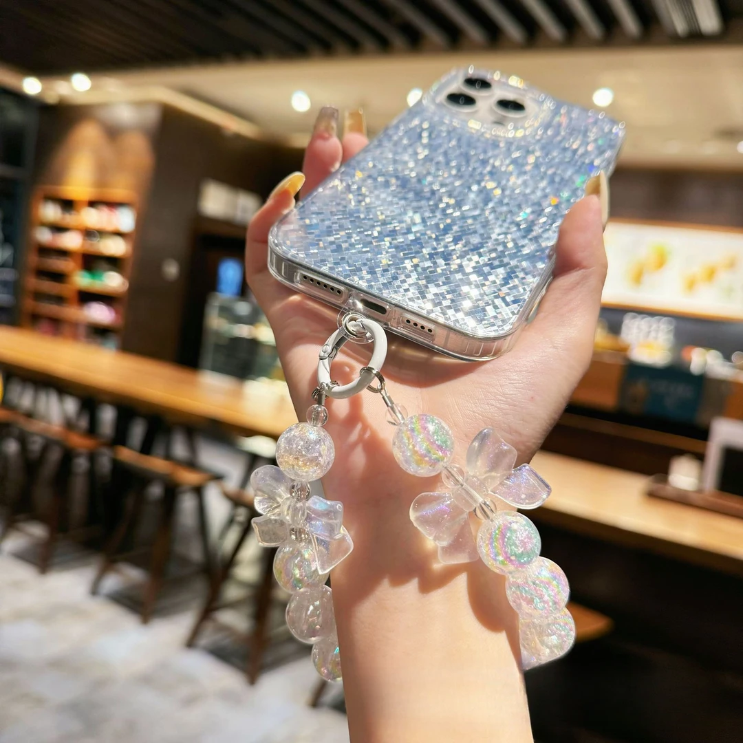 ins链条配饰网红可爱适用苹果手机挂绳手腕款挂链手机华为挂件
