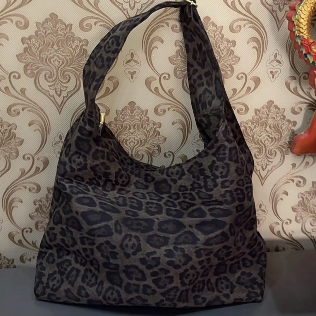 托特包简约风豹纹优雅风单肩包肩包韩版学生百搭单肩斜挎大包