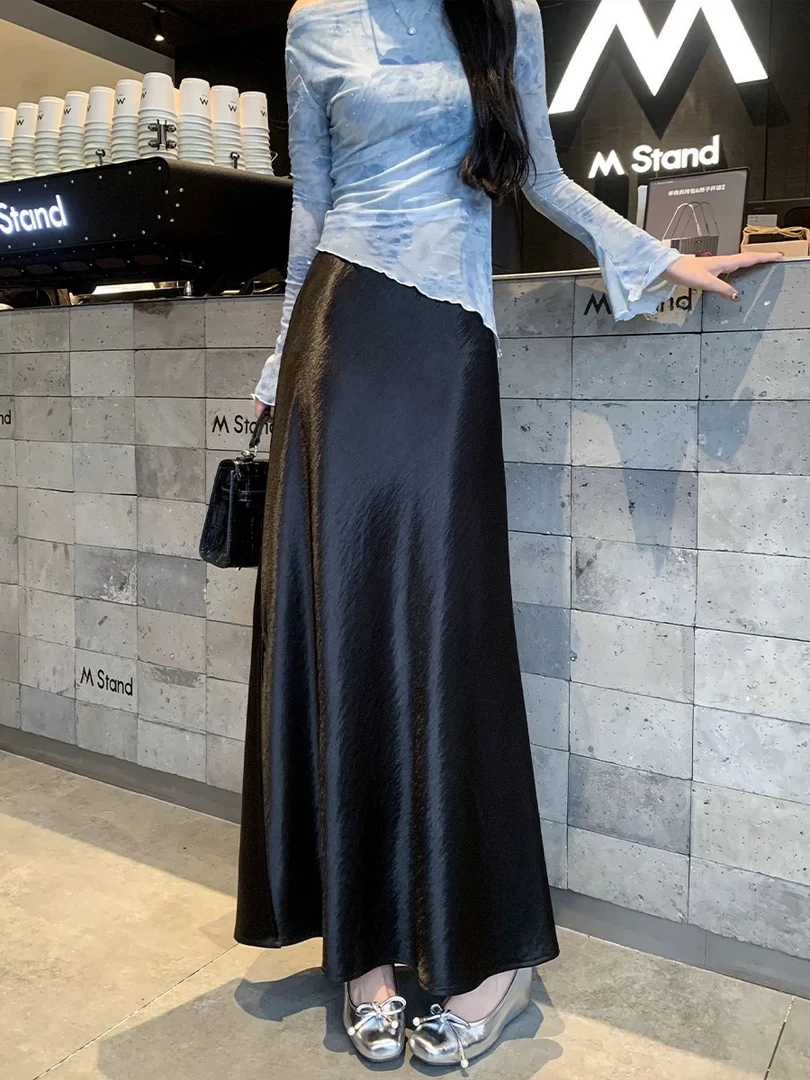 【依燃】（半裙）南油法式醋酸缎面半身裙减龄穿搭2025新款中长款