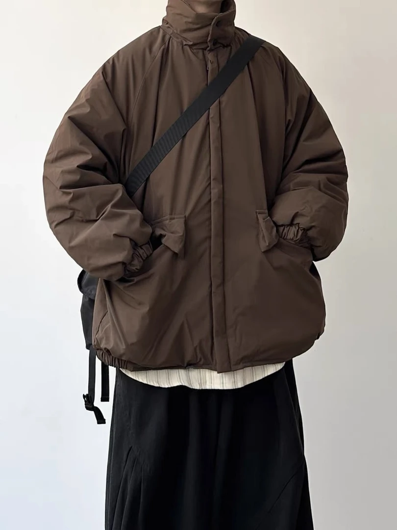 冬日系复古美拉德立领棉衣男女潮牌宽松加厚保暖棉服外套