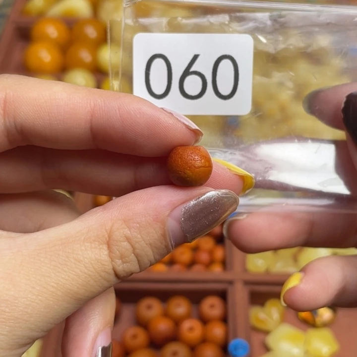 蜜蜡未镶嵌珠宝奇石老蜡橘皮小苹果墩9.8*8.5