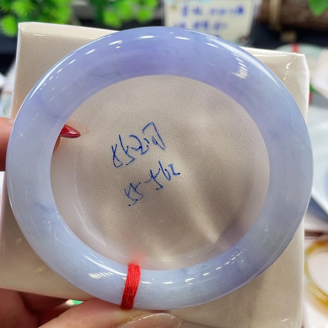 未镶嵌手镯翡翠6号 浓紫高货捡漏55圈