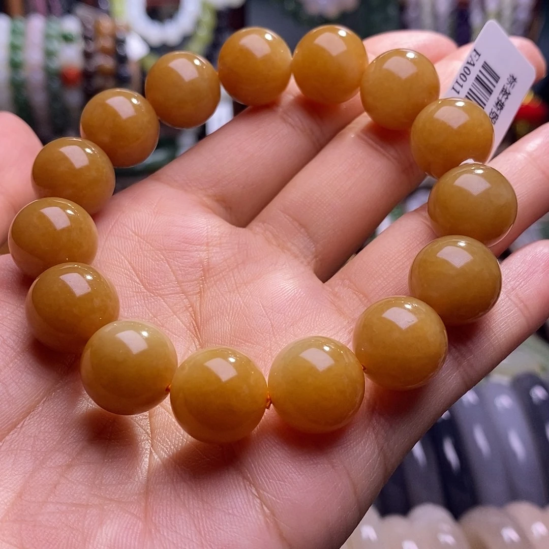 颈饰未镶嵌和田玉新疆且末糖毕业级手链14m