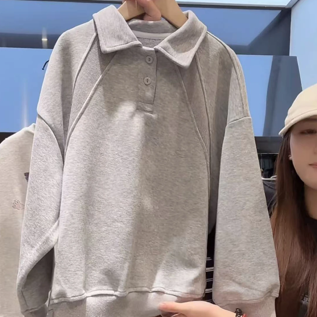 【拍一发二】儿童Polo领卫衣春秋2025款中大童拼接美式简约上衣洋气