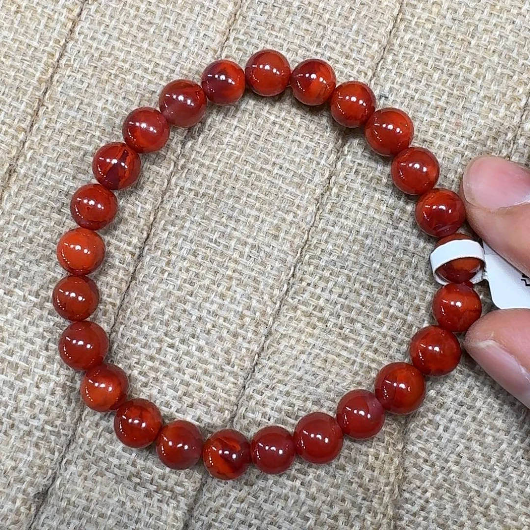 南红玛瑙未镶嵌手链手串原矿南红牛血火焰纹7加