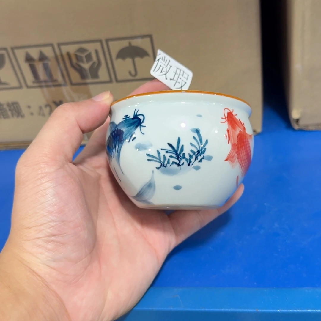 釉下手绘茶具微瑕