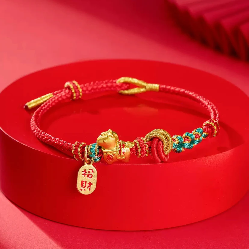 Y新款本命年马年红绳手链生肖马手绳手工编织民族风