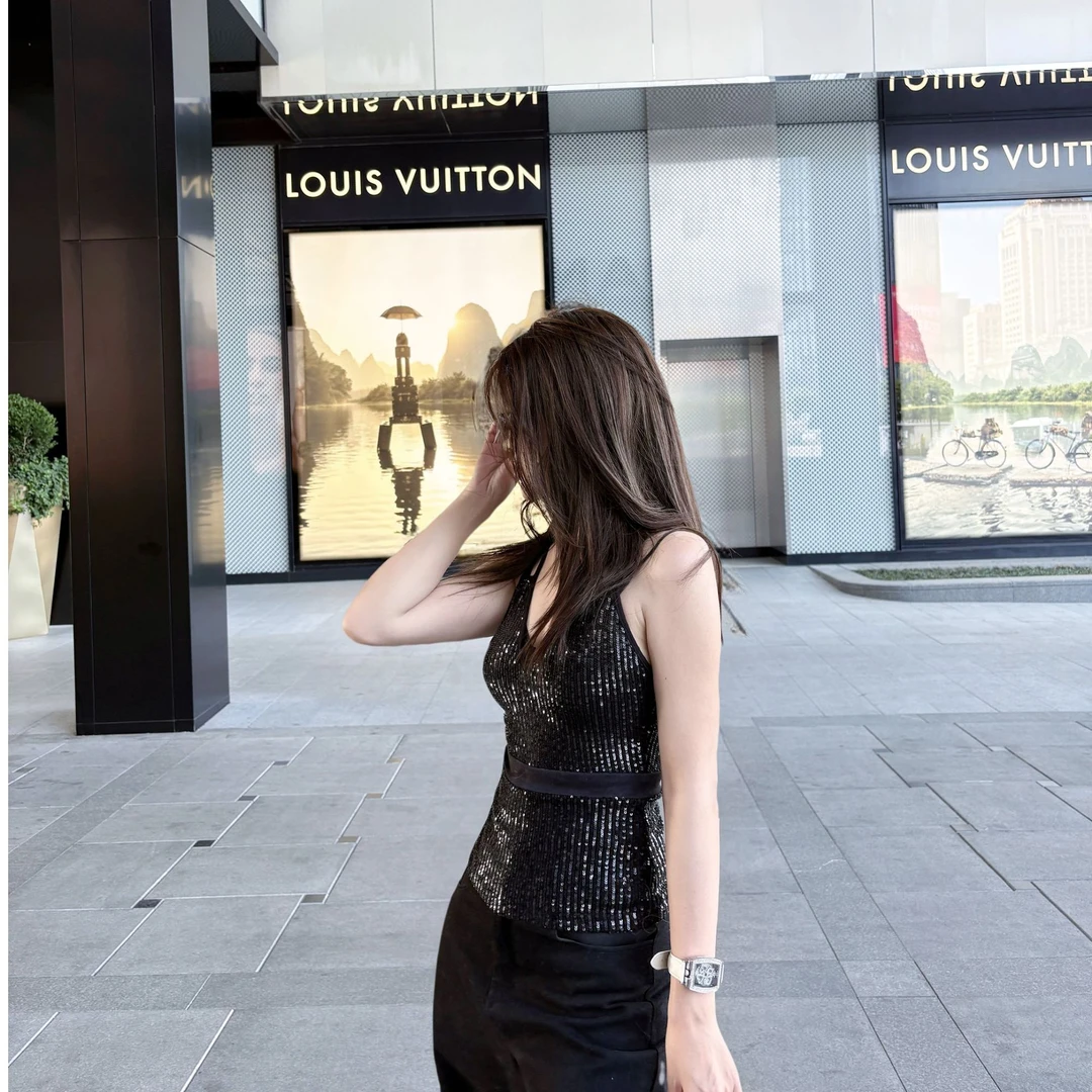 Yyyynn Babies 黑色亮片高级上衣