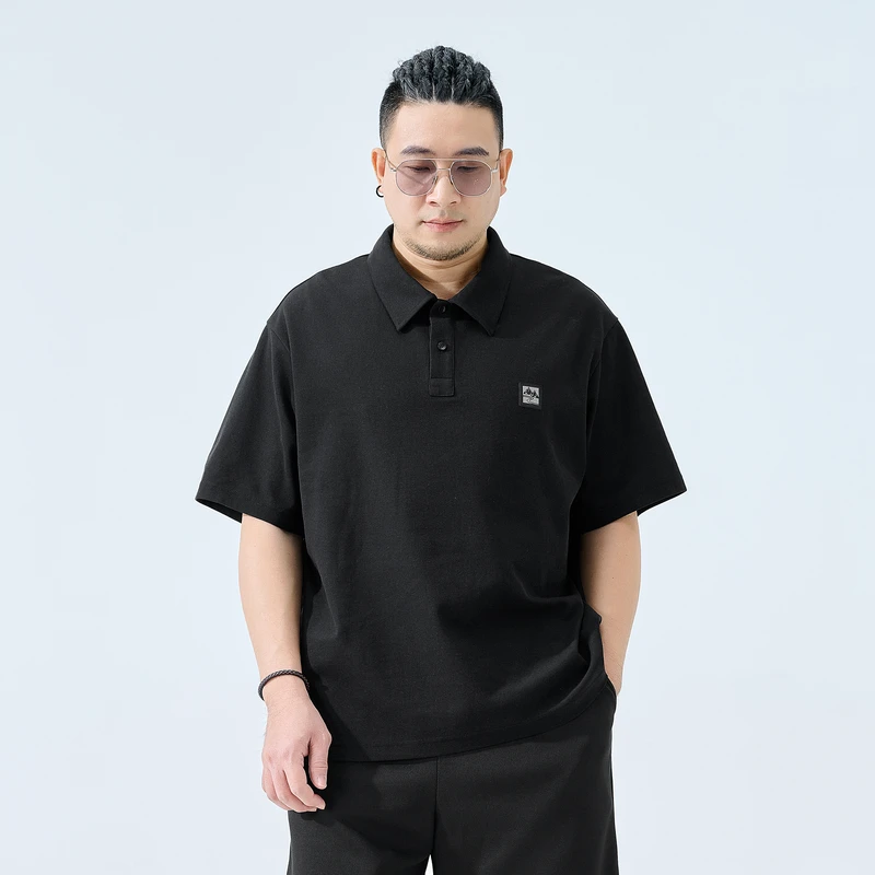 半墨大码男装宽松翻领polo短袖夏季新款胖子男士200-300斤T恤0392