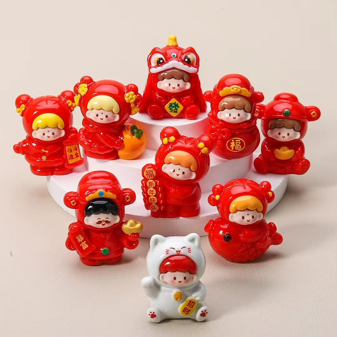 【直播拆】实色款阿卓新年款DIY可爱桌面摆件