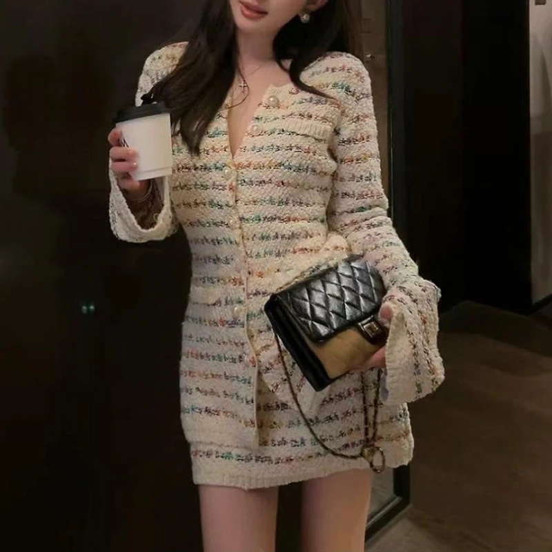 知性风女装针织上衣半裙套装2025秋季新款高级感小香风气质两件套