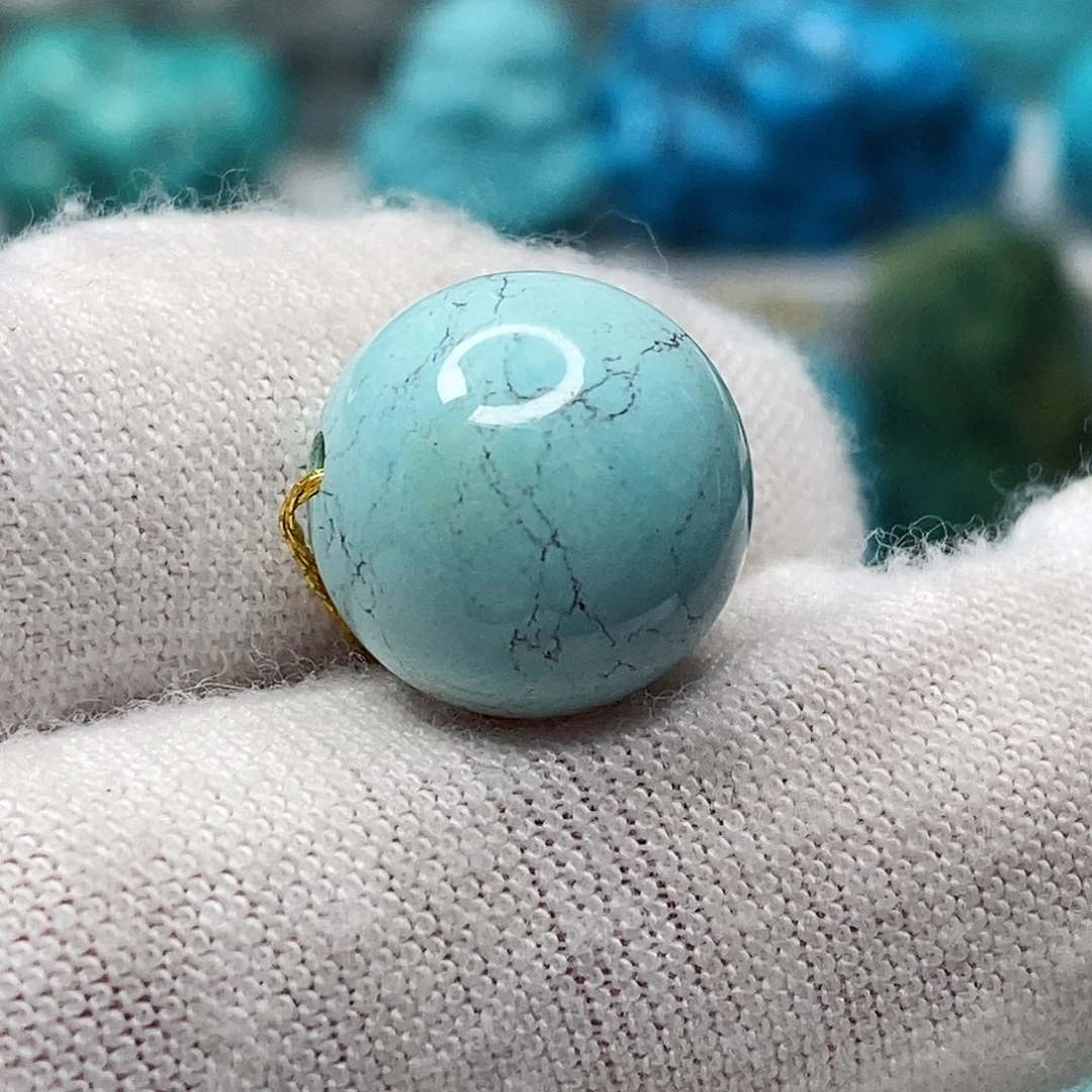 绿松石未镶嵌天然原矿 地大质检12.9mm