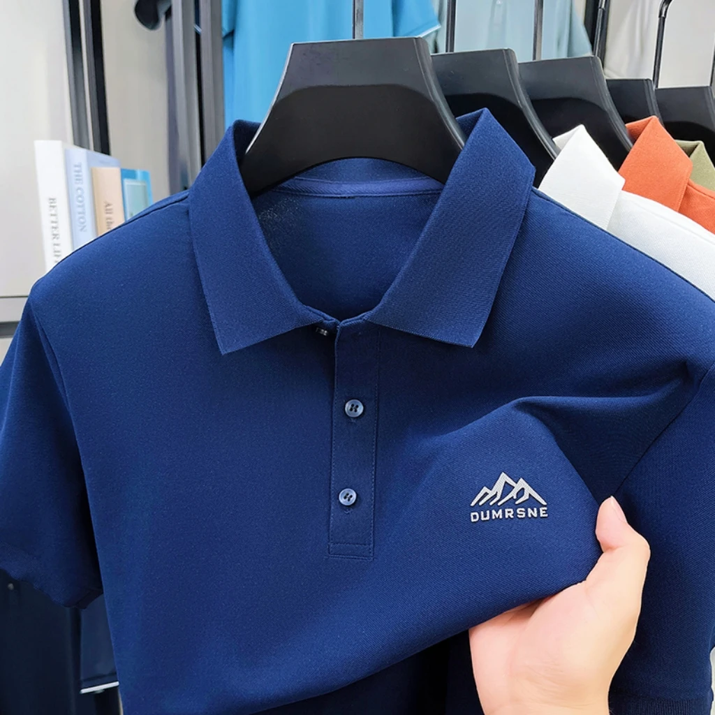 【买一送一】爆款夏季男士短袖t恤翻领纯色宽松商务休闲中年polo衫