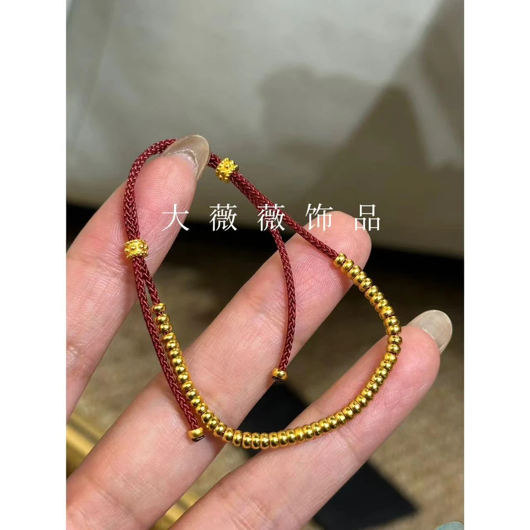 铜合金手链 本命年如意盘缠红色手链-5455