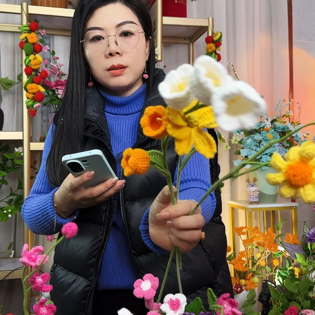 手工钩织设计花束