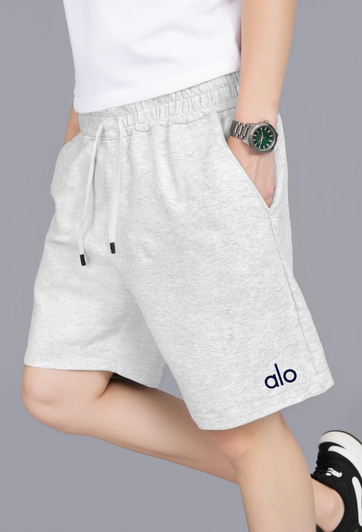 ALO重工刺绣男女同款短裤休闲裤运动百搭时尚潮流宽松透气