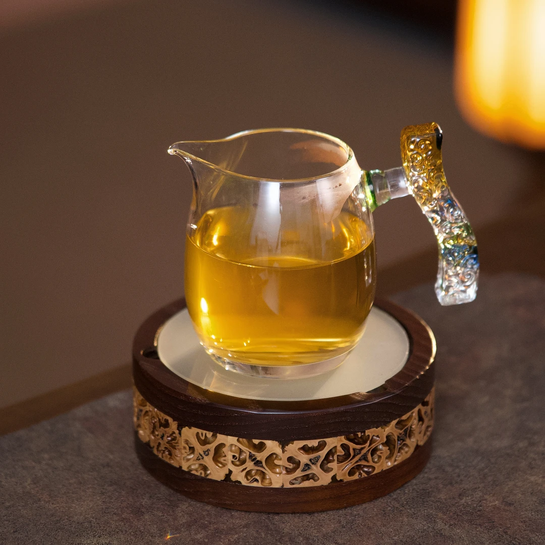 禾器高硼硅玻璃公道杯手工耐热玻璃茶海分茶器公杯玉锦茶海