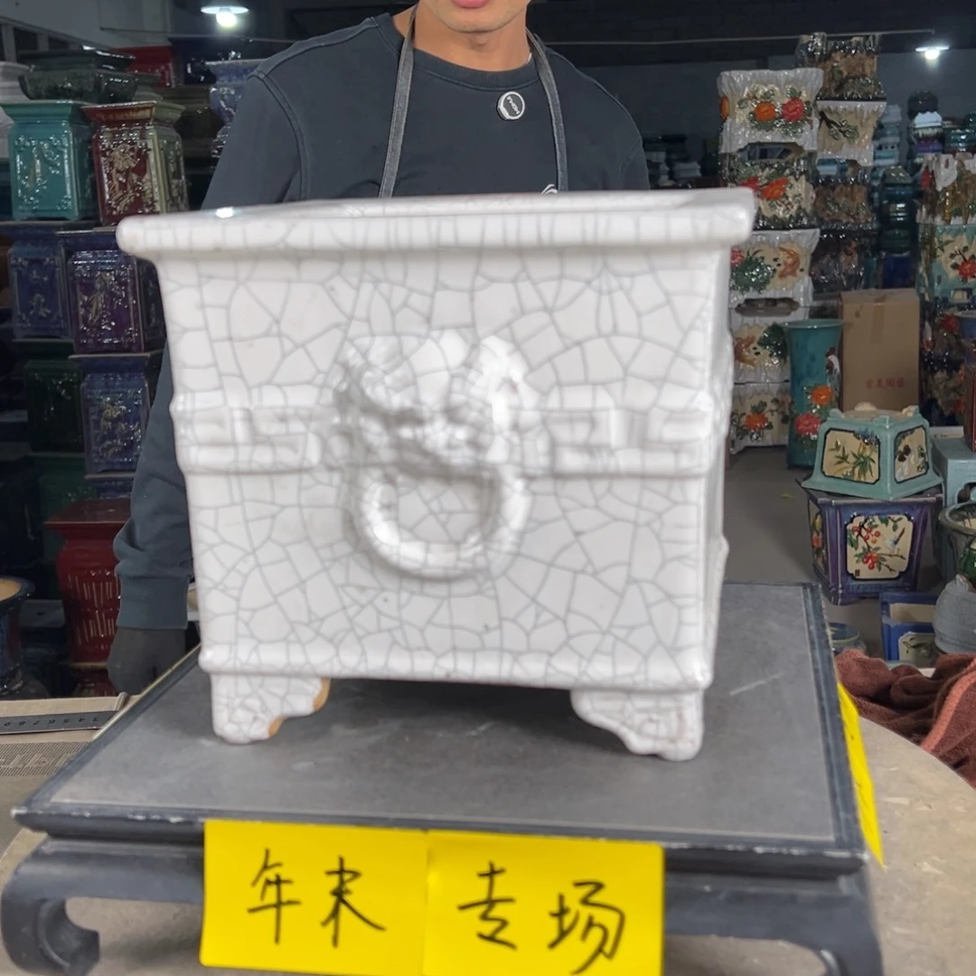 一风堂石湾花盆。滴釉瑕疵765