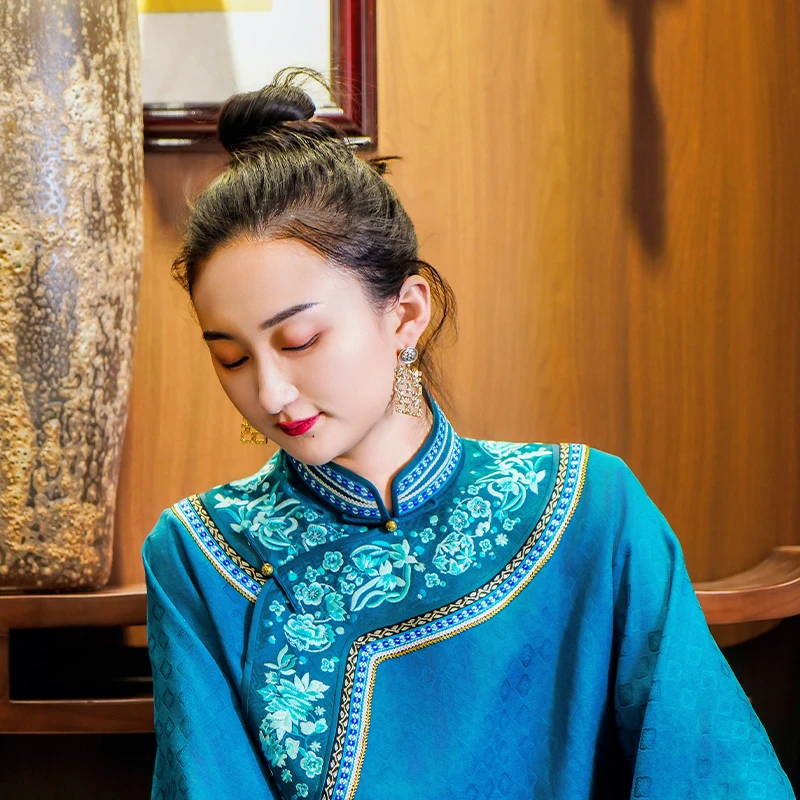 「花开云舒」乐锦坊复古中国风手工原创设计感刺绣国潮女装汉服上衣