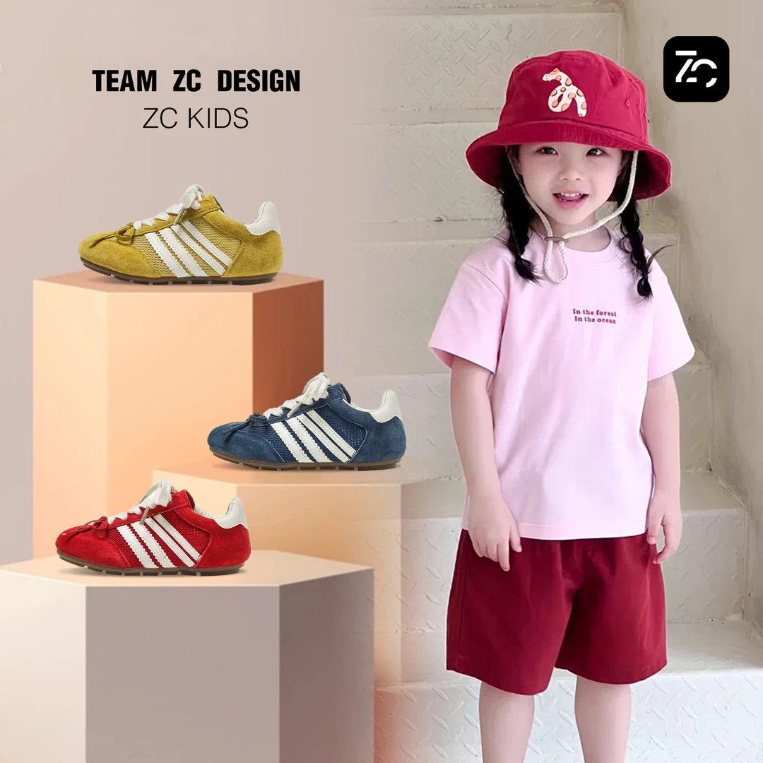 儿童德训鞋2025春夏透气网鞋休闲软底防滑男女童儿童跑鞋9423