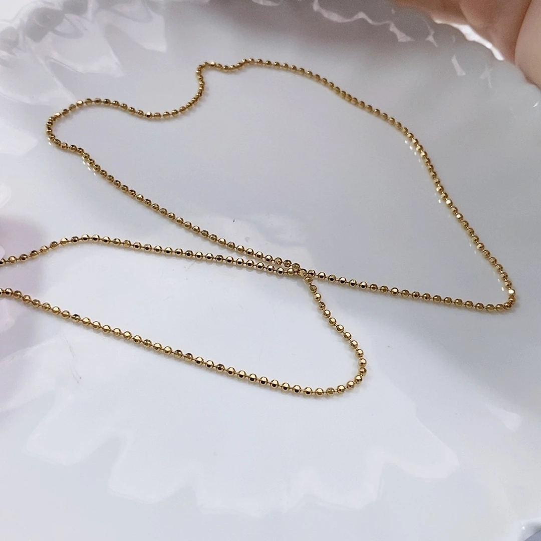 18K金镶嵌淡水珍珠拍11发1项链草*