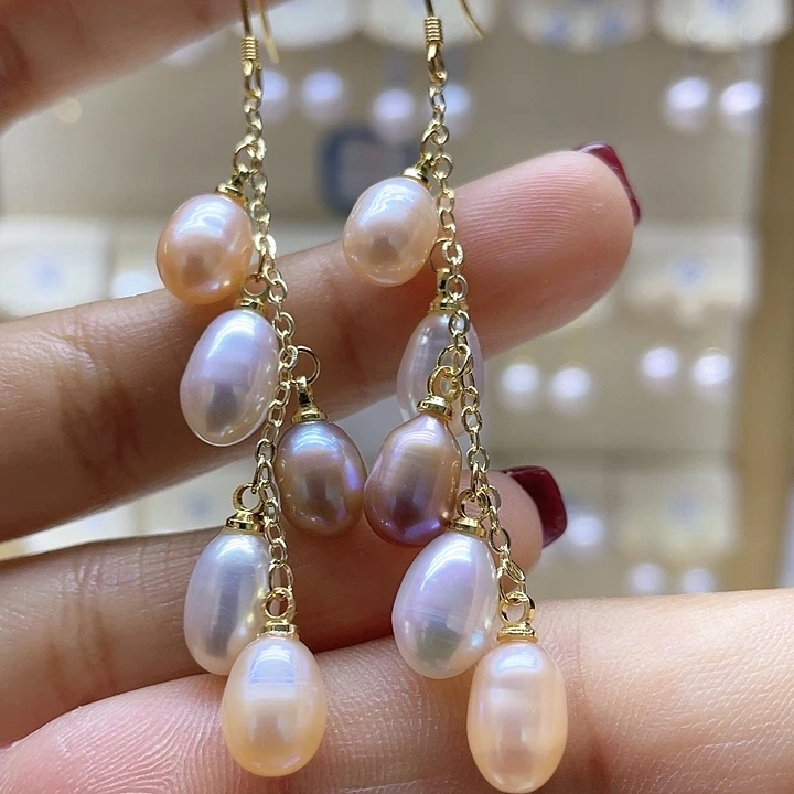 淡水珍珠耳饰银S925镶嵌